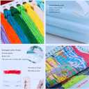 Joyhoor Stamped Cross Stitch Kits for Beginners, Needlepoint Kits for Adults, 11CT Counted Embroidery Kits-Cats Admiring The Moon 18x18 inchs (Artstyle07)