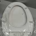 Elongated Toilet Seat, 18.5 Soft/Slow Close Oval (Oblong) Toilet Seat for Elongated Toilets, No-Slam Quiet-Close Lid, Easy-to-Install & Clean, Durable Never-Loosen White Plastic Seat