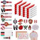 Amyhill 60 Sets Baseball Cheer Pins Wooden DIY Spirit Clips Clothes Pins with 260 Alphabet Beads 4 Rhinestone Stickers 4 Markers 9 ml Glue 60 Baseball Stickers for Cheerleaders Gifts Backpacks Decor