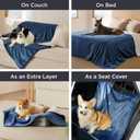 Bedsure Waterproof Blanket for Bed - Sherpa Fleece Waterproof Dog Blankets for Large Dogs, Pet Blankets for Bed/Couch/Dog Crate, Soft Plush Reversible Furniture Protector, Queen Size, 90"x86", Blue