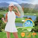 LastFor1 Women's Golf Polo Sleeveless Shirt Zip-Up UPF 50+ UV Protection Athletic Tops Slim Fit Quick Dry Lightweight (White, S)