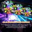 Moving Head DJ Lights, 5in1 Stage Effect Light with 6-Arm LED Beam, Disco Ball, Starry Projection, Strobe, Colorful Light Strip, Support DMX-512 & Remote for Party DJs Gig Bar Club Wedding