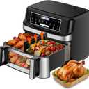1600W Dual Zone Air Fryer Oven,12.69QT with Divider,Nonstick & Dishwasher-Safe Basket,Match Cook & Smart Finish to Roast,Recipes for Easy Cooking,Digital Touchscreen,Metal Sliver