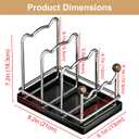 Pot Lid Organizer Cutting Board Holder with Removable Tray, 3-Slot Kitchen Pot Lid Storage Rack Chopping Board Holder for Countertop, 8.2 x 5.1 x 7.2 in, Black