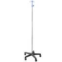 HealthSmart Rolling IV Pole Stand Heavy Duty Stainless Steel, Adjustable 43.378.7 Height, 4-Prong IV Bag Holder, 5 Caster Wheels, Easy Assembly, 45 lb Capacity, Medical & Home Care