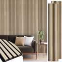 Acoustic Wood Slat Panels 2 Pack 106" x 12.6", Soundproof Wooden Wall Panels, 3D Fluted Panel for Interior Wall Decor, Living Room, Bedroom - Oak (Cover Approx. 19 sq.ft)