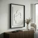 Large 3D Geometric and Framed Home Wall Art for Living Room, Black and White Textured Abstract Decor Aesthetic Ldeal for Bedroom Hallway and Corner Walls as Well as Office Wall Decor 24x36 In (White, 16"W x 24"H)