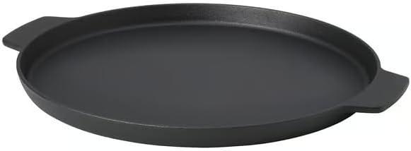 Cast Iron Pizza Pan  Reversible Round Pan with Dual Handles  Black Baking & Cooking Skillet for Oven, Grill, or Stovetop Use, 13.75 Inch