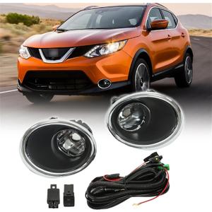 Silscvtt 1 Pair Left and Right Side Front Bumper Fog Lights Replacement for Nissan Rogue Sport 2017 2018 LF-RGE17SPCOEM-HZ