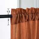 Mrs.Naturall Burnt Orange Linen Curtains Long for Living Room 2 Panel Set Rod Pocket Bedroom 52x96 Inches Long