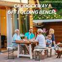 6ft Plastic Folding Bench with Carrying Handle & Lock, Portable Outdoor Bench in Garden Picnic Camping Dining Party Seat, Waterproof Bench for Soccer Activities, Firm and Durable2 Pack C