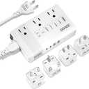 DOACE 220V to 110V Converter for European Travel - 350W Voltage Converter US to Europe with 4 QC+PD Chargers for Using U.S. Devices Abroad - Hair Straightener Shaver Toothbrush Laptop Camera Phone (White)
