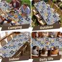 Rectangle Table Cover with Elastic Edge Design Waterproof Stain-Resistant Wipeable Fitted Table Cloth Fits 6 Foot Tables for Picnic, Camping, Outdoor, 60" x 30"