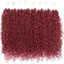 7 Packs Curly Faux Locs Crochet Hair 18 Inch Goddess Locs Crochet Hair, Hippie Locs, Boho Style Synthetic Braids Hair Extensions (18 Inch,7 Packs, BUG#）