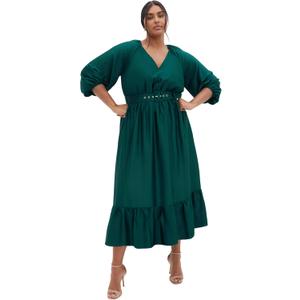City Chic Women's Plus Size Dress - Betty Midi (Green, M)