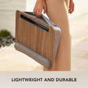 HUANUO Portable Lap Laptop Desk with Pillow Cushion, Fits up to 15.6 inch Laptop, with Anti-Slip Strip & Storage Function for Home Office Students Use as Computer Laptop Stand, Book Tablet (Medium, Wood Grain)