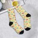 Dogs Funny Dress Socks For Men Women Crazy Novelty Casual Graphic Crew Socks Gifts (Yellow)