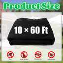 60x10Ft Mosquito Netting,Fly Insect Bird Net Garden Mesh Screen Barrier for Patio,Balcon,Porch,Gazebo,Canopy,Camping,Umbrella,Protecting Vegetables Fruits Plants(Black)