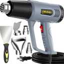 Heat Gun, 10Ft power cord Heavy Duty Hot Air Gun 572&1112℉ Dual Temperature Control 4 Nozzels & Paint Scraper Overload Protection for Paint Stripping,Crafting, vinyl wrap