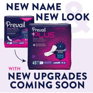 Prevail Plus | Long Length Incontinence Bladder Control Pads | Ultimate Absorbency | 45 Count 