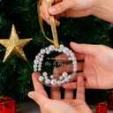 2 x Premium Wedding Gifts for Couples 2025 Mr and Mrs Bridal Shower Newlywed Couple Crystal Glass First Christmas Married Ornament (Galss Mr & Mrs-Ring)