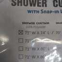 No Hook Slub Textured Shower Curtain with Snap-in PEVA Liner Set - 71" x 74"(72"), Hotel Style with See Through Top Window, Machine Washable & Water Repellent, Gray, 71x74 (Grey)