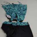 Tempt Me Two Piece Tankini Swimsuits for Women Tummy Control Bathing Suit with Shorts Athletic Swimwear (Small, Blue Paisley)