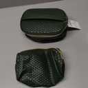 KTMOUW Makeup Bag 3 Pcs Waterproof Cosmetic Bag Set Portable Travel Cosmetic Bag Multifunction Organizer Storage Bag Weave Toiletry Bag for Women, Deep Green