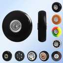 Luggage Wheels Replacement Set 4PC Diameter 2in/50mm Bearings Roller 14mm Thick PU Wheels with 3 Length Axles Full Set Repair Tool for Spinner Suitcase Trolley Bag Draw-bar Travel Box
