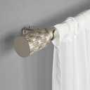 1 Inch Single Curtain Rods 36 to 72 Inches Adjustable Drapery Rods for Window width 24 to 68 Inches, Knitting Pattern Finials, Champagne Gold