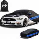 Car Cover Custom Fit Ford Mustang,10-Layer Car Cover Waterproof All Weather,Full Exterior Cover with Cotton Lining,Sun Rain UV Dust Snow Protection with Door Zipper,Fit for Ford Mustang 1994-2025