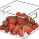 iDesign Pantry Storage Bin with Handles for Kitchen Cabinets or Fridge - Clear - Made in USA