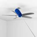 ZZ LAZYCOTTAGE Cobweb Duster with Extension Pole, Washable Cleaning Duster Kit with 2 Duster Heads, Cobweb Duster, Corner Brush, Aluminum Telescoping Pole for Ceiling Fan (Blue)