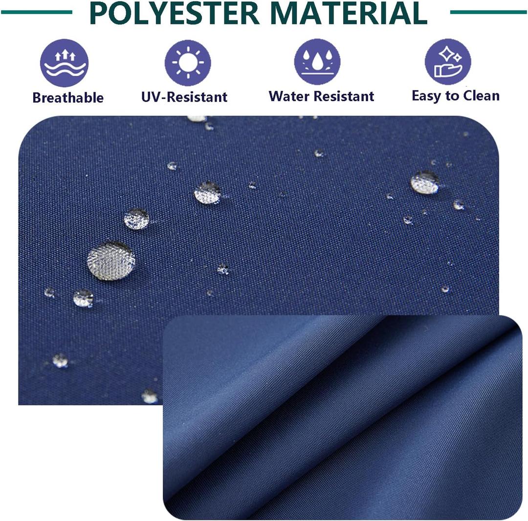 FLYMEI Patio Cushion Covers 25x25x5 Waterproof Outdoor Cushion Cover Replacement 2Packs Outdoor Seat Cushion Slipcover for Rattan Chair Sofa, Navy Blue