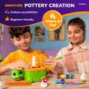 Precision Mini Pottery Wheel for Kids - Complete DIY Pottery Studio Kit with High Power Motor & Air Dry Clay - Create 12 Miniature Projects - Great for Kids Ages 8-12, Engineered for Perfect Creations
