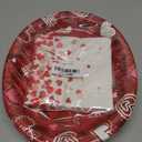 50Pcs Valentine's Day Oval Paper Plates and Napkins, Heart and Love-Themed Tableware Set Serve 25 Guests, Large 10"x12.5" Heavy Duty Plates and 6.5'' Napkins, Disposable Valentine's Day Party Supplies