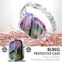 5 x Surace Bling Apple Watch Case with Screen Protector Compatible with Apple Watch Series 11 Series 10 46mm, Crystal Diamond Overall Protective Case Face Cover Bumper 46mm, Rainbow (Iridescent)