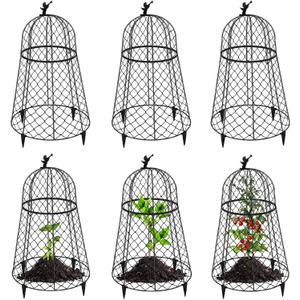 6 Pack Plant Protectors from Animals, Garden Cloches for Plants, Rustproof Chicken Wire Cloche Plant Cages to Keep Animals Out, Sturdy Metal Garden Cages for Outdoor Plants 13" D x 20" H