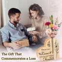 Sympathy Gifts for Loss of Loved One,Memorial Wooden Plaque Sign, Condolences Remembrance Bereavement gifts, Memorial Gift for Loss of Mom Dad Husband, Wooden Flower Arrangement Tabletop Decoration