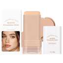 Beauty Balm Serum Boosted Skin Tint, Dual-Ended Eraser Foundation Stick with Brush, Full Coverage Cream Korean Makeup, Long-Lasting Stick for Smooth, Flawless Finish (#3 Warm Beige) (1 Count (Pack of 1))