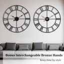 30 Inch Wall Clock Decorative, Oversized Large Black Metal Roman Numeral Silent Wall Clocks for Modern Farmhouse Living Room Decor