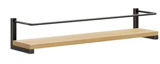 OROPY Spice Rack Wall Mounted, Rustic Wood Hanging Rack for Over The Stove, Kitchen Wall, 1 Pack