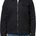 Levi's Men's Workwear Cotton Canvas Corduroy Collar Depot Jacket (Black Quilt Lined), Small