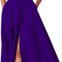 Kwunbwa One Shoulder Dresses for Women Elegant Asymmetrical A Line Flowy Formal Evening Gowns Party Cocktail Dress M