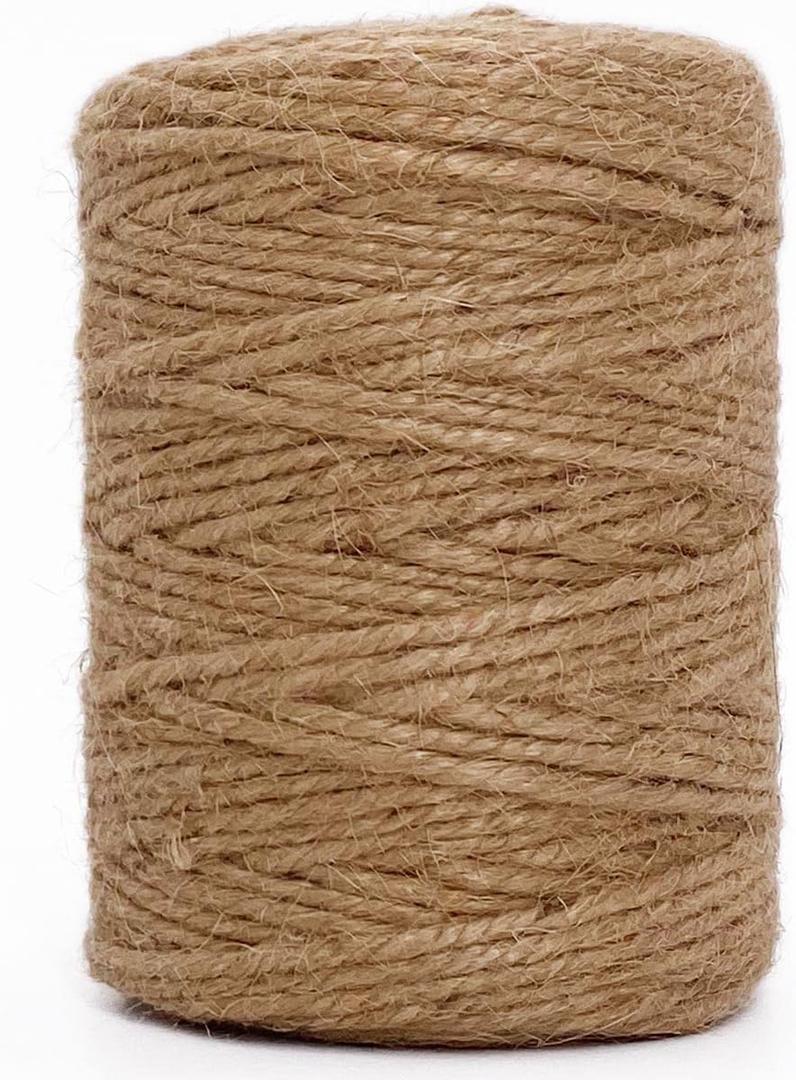 Leecogo 3mm Jute Twine 328 Feet Heavy Duty and Durable Brown Twine for Crafting, Gardening, and DIY Projects