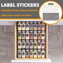 SpaceAid Spice Drawer Organizer with 28 Spice Jars, 386 Spice Labels, 4 Tier Seasoning Rack Tray Insert for Kitchen Drawers, 13" Wide x 17.5" Deep