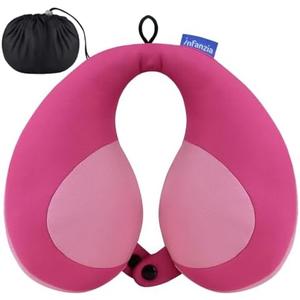 INFANZIA Kids Chin Supporting Travel Neck Pillow, Helps Support Head and Neck, Comfortably Designed for Head, Neck, and Chin Support - Gifts for Toddler/Child/Kids, Pink