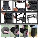 Folding Table and Stool, Small, Black, 4 Foot Outdoor Portable Table, Adjustable Height, Camping, Picnic, RV Table, 55lbs Load-Bearing, Lightweight
