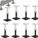 8 Pack Adjustable Floor Jack Posts, 5"-8" Height Nested Slide-in Steel Screw Jacks, Weight-Activated Locking Structural Support for Home Leveling, Crawl Spaces, Decks and Floor Joists