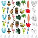 Lewtemi 36 Pcs Create Your Own Summer Hawaii Window Art Suncatcher Kits for Kids Hawaii Craft Suncatcher Paint with 24 Suction Cups for Ornament Painting Kids Classroom Party Activities